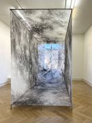 <p>Julia Steiner, <em>Der letzte Raum (2.0)</em>, 2021, gouache on silk, metal, 315 x 400 x 200 cm</p>
