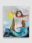 <p>Klodin Erb, <em>Mermaids #5</em>, 2023, ink, oil, acrylic spray paint and acrylic glitter paint on raw canvas, 42 x 35 cm,&nbsp;photo: Stefan Altenburger</p>
