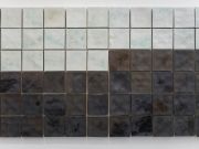 <p>Michel Comte,&nbsp;<em>Erosion&nbsp;</em>(detail),&nbsp;2018, porcelain, rock salt, rock flour and mineral pigments, installation of 516 elements, each 33 x 33 x 10 cm</p>
