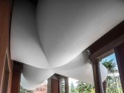 <p>Lang/Baumann,<em> Beautiful Tubes #5</em>, 2016, wood, paint, 5.7 x 7.2 x 1.7 m, installation view,&nbsp; <em>Dimmensione Desegno</em>, Villa dei Cedri, Bellinzona, Switzerland</p>
