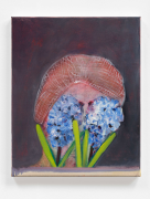 <p>罗瑟林德&middot;纳沙希比，<em>Hairnet and Hyacinths</em>，2024，亚麻布面油画，50 x 40 cm</p>
