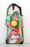 <p>Klodin Erb,&nbsp;<em>Goddess of Sun, Sex and Stories,</em> 2022, Spray paint and enamel on wood (polygon), 191 x 89 cm</p>
