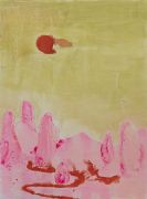 <p>Rebekka Steiger,<em> 山水画</em>, 2019, gouache on canvas, 240 x 180 cm</p>

