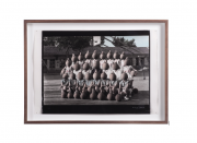 <p>Cai Dongdong, <em>Group Photo on the Basketball Court,</em> 2023, silver gelatin print, collage, watercolor, mirror, 41 x 59 cm, edition of 3 + 1 AP</p>
