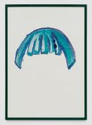 <p>Klodin Erb,&nbsp;<em>Blue monk (from the series "Avatar"),</em> 2020, oil on paper (monotype), enamel on wood (frame), 100 x 70 cm (framed)</p>
