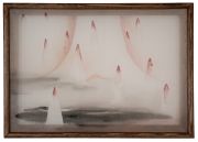 <p>L&ecirc;na B&ugrave;i,&nbsp;<em>shh,</em> 2025, ink and watercolor painting on silk and archival paper, 38 x 53 x 6.5 cm (framed)</p>
