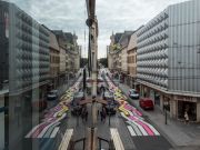 <p>Lang/Baumann, <em>Street Painting #8</em>, 2015, road marking paint, 165 x 3 m, installation view, Rue de la Visitation / Rue des Ponts, Nancy France, Courtesy: Ville de Nancy</p>
