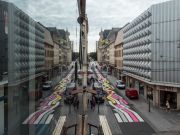 <p>Lang/Baumann, <em>Street Painting #8</em>, 2015, road marking paint, 165 x 3 m, installation view, Rue de la Visitation / Rue des Ponts, Nancy France, Courtesy: Ville de Nancy</p>
