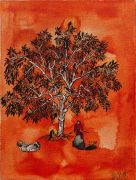 <p>Han Yong,&nbsp;<em>Three-legged Crow,</em> 2006, watercolor on canvas, 40 x 30 cm</p>
