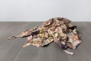 <p>Hu Qingyan, <em>Flesh Color</em>,&nbsp;2018, oil on canvas (cut-outs of oil paintings collected from other artists and stitched together), dimensions variable</p>
