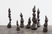 <p>Hu Qingyan, <em>Idiots No. 2</em>,&nbsp;2016, carbon steel, air, 7 pcs, height from 79 to 188 cm</p>
