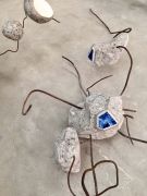 <p>Hu Qingyan, <em>Swaying Wall&nbsp;</em>(detail),&nbsp;2018, brick, rebar, 7 pcs, dimensions variable</p>
