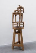 <p>Hu Qingyan, <em>Wood Pagoda, No. 2</em>,&nbsp;2011, camphorwood, unique, 199 x 65 x 65 cm</p>
