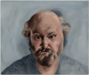 <p>张书笺，<em>织皮 - 塞尚 - 3</em>，2023，木板油画，50 &times; 60 cm</p>
