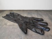 <p>Julia Steiner, <em>lost glove</em>, 2023, jacroki (cellulose/latex), acryllack, 340 x 150 x 20 cm, photo by Serge Hasenb&ouml;hler</p>
