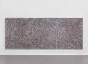 <p>Ju Ting, <em>Deep Waters Run Quiet 010125</em>, 2024 - 2025, acrylic on board, triptych, 223 x 552 x 10 cm, each 223 x 184 x 10 cm</p>
