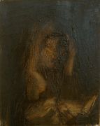 <p>Klodin Erb,&nbsp;<em>Alle wissen es #33,</em> 2012, Acrylic, oil, asphalt varnish on canvas, 30 x 24 cm</p>
