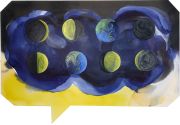 <p>Klodin Erb,&nbsp;<em>Alles im All,</em> 2019, Ink and oil on canvas (polygon), 93 x 133 cm</p>
