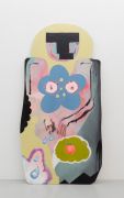 <p>Klodin Erb,&nbsp;<em>Goddess of Water, Tears and Apricots,</em> 2022, Spray paint and enamel on wood (polygon), 207 x 96 cm</p>
