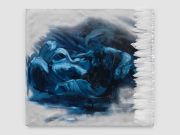 <p>Klodin Erb,&nbsp;<em>Leda und der Schwan #2,</em> 2024, Spray paint, oil and glitter on canvas, goose feathers, 100 x 110 cm</p>
