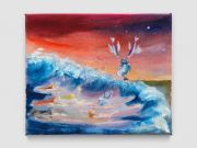 <p>Klodin Erb, <em>Mermaids #3</em>, 2023, ink, oil and acrylic spray paint on raw canvas, 35 x 42 cm,&nbsp;photo: Stefan Altenburger</p>
