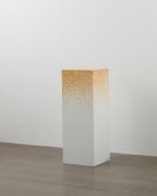 <p>Li Gang, <em>Pedestal</em> (No. 9), 2012, wooden plinth, banknote pigment, 120 x 45 x 45 cm</p>
