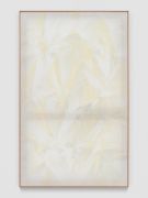<p>Mirko Baselgia, "<em>Sunny mountains and shady valleys",</em> 2022, handwoven linen from the Tessanda Val M&uuml;stair, larch wood, mineral pigments, 142.5 &times; 88 &times; 3.3 cm</p>
