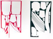 <p>Marion Baruch, <em>Al di l&agrave; del tempo. Il rosso e il nero</em>, 2017, polyester (diptych), 270 x 310 cm</p>
