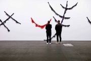 <p>Marion Baruch, <em>Entrare nel linguaggio</em>, 2019-2021, cotton</p>

<p>6 parts, site specific (installation size: 400 x 3100 cm)</p>

<p>Installation view Unlimited, Art Basel, 2021</p>

<p>Photo: Courtesy Art Basel</p>
