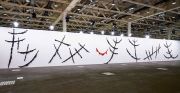 <p>Marion Baruch, <em>Entrare nel linguaggio</em>, 2019-2021, cotton</p>

<p>6 parts, site specific (installation size: 400 x 3100 cm)</p>

<p>Installation view Unlimited, Art Basel, 2021</p>

<p>Photo: Courtesy Art Basel</p>
