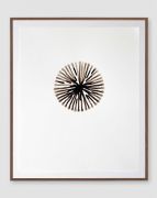 <p>米尔科&middot;巴泽吉亚，<em>Introverted (Circle)</em>，2020，纸上绘画，鸡腿菇溶解墨汁，胡桃木外框，33 x 27.5 cm，图片：Stefan Altenburger</p>
