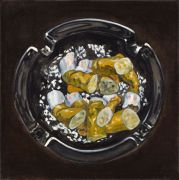 <p>孟煌，<em isrender="true">香烟 No. 10</em>，2011，布面油画，80 x 80 cm</p>
