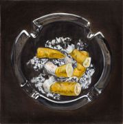 <p>孟煌，<em isrender="true">香烟 No. 5</em>，2011，布面油画，80 x 80 cm</p>

