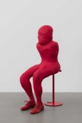 <p>Miao Miao, <em>Castle</em>, 2023, plastic, foaming powder, acrylic, steel wire, stainless steel base, automotive spray, leather shoes, 115 x 58 x 37 cm</p>
