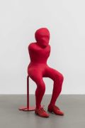 <p>Miao Miao, <em>Castle</em>, 2023, plastic, foaming powder, acrylic, steel wire, stainless steel base, automotive spray, leather shoes, 115 x 58 x 37 cm</p>

