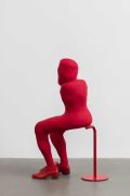 <p>Miao Miao, <em>Castle</em>, 2023, plastic, foaming powder, acrylic, steel wire, stainless steel base, automotive spray, leather shoes, 115 x 58 x 37 cm</p>
