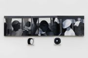 <p>Miao Miao, <em>In K's Bus</em>, 2023, acrylic, pencil on canvas<br />
86 x 240 cm (upper part: 3 panels, each 60 x 80 cm; lower part: 2 panels, each 20 x 20 cm)</p>
