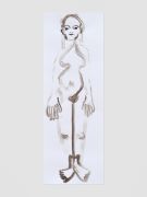 <p>米尔科&middot;巴泽吉亚，&nbsp;<em>I stay focussed on the pregnant emptiness and tame my monkey mind</em>，2023，纸上鸡腿蘑内的墨水，裱于木板上，松木外框，99 x 33 cm（绘画），100 x 35 x 2.2 cm（外框）</p>
