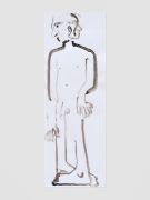 <p>米尔科&middot;巴泽吉亚，<em>Because of my thoughts of the past and the future, i become unable to stay present</em>，2023，纸上鸡腿蘑内的墨水，裱于木板上，松木外框，99 x 33 cm（绘画），100 x 35 x 2.2 cm（外框）</p>
