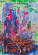 <p>高嫣，<em>untitled</em>，2019，纸上水粉、粉笔、蛋彩油画，78 x 54 cm</p>
