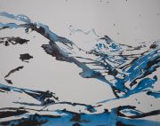 <p>Rebekka Steiger, <em>blue streak</em>, 2020, ink on canvas, 190 x 240 cm</p>
