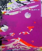 <p>高嫣，<em>jupiter on edge</em>，2021，布面水墨，蛋彩油画，150 x 120 cm</p>
