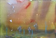 <p>高嫣，<em>confetti riders</em>，2022，布面水墨、油画，30 x 40 cm</p>
