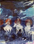 <p>高嫣，<em>untitled</em>，2022，纸上水墨、油画，65 x 50 cm</p>
