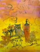 <p>高嫣，<em>untitled</em>，2022，纸上水墨、油画，65 x 50 cm</p>
