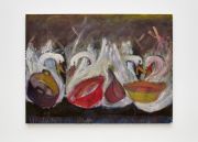 <p>罗瑟林德&middot;纳沙希比，<em>Swans and Pots (four)</em>，2024，纸本色素、油彩、炭笔，152 x 205 cm</p>
