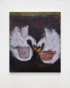 <p>罗瑟林德&middot;纳沙希比，<em>Swans and Pots (two)</em>，2024，纸本色素、油彩、炭笔，152 x 130 cm</p>
