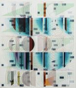<p>Tanya Goel, <em>Quadrant 5</em>, 2019, silk, crushed glass and acrylic pigments on<br />
canvas, 112 x&nbsp;96.5 cm</p>
