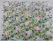 <p>塔尼娅&middot;戈埃尔，<em>Mechanisms 6</em>，2019，布面丙烯，纸绢，碎玻璃，云母，183 x 229 cm</p>
