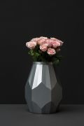 <p>Tobias Rehberger, <em>Wang Xingwei</em>,&nbsp;2019, ongoing series of vase portraits, 3D milled aluminum, pink China roses, 44.3 x 33.3 x 33.3 cm (vase)</p>
